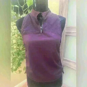 Athleta Hiit It Ruched Sides 1/4 Zip Agate Purple Size M